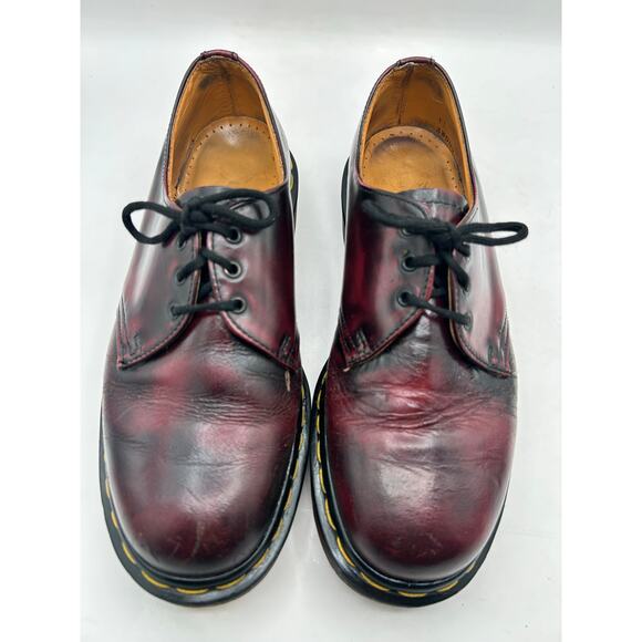 RARE Dr. Marten vintage 3 Oxford shoe eye rub off oxblood MADE IN ENGLAND SZ8 - Picture 2 of 12
